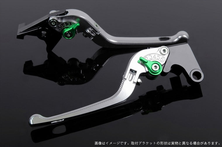 【エスエスケイ スピードラ】アジャストレバー 3D可倒式 シルバー/グリーン NINJA ZX-10R 16-18 KA0406767-GN