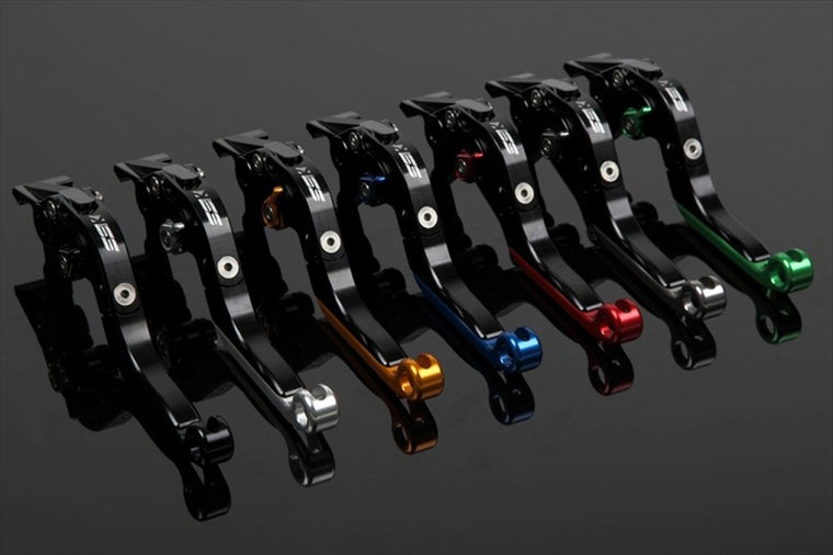 SPEEDRA(エスエスケイ スピードラ)｜アジャストレバー 可倒延長式 ブラック/ゴールド/ブルー 125DUKE 200DUKE 250DUKE -16｜KT0406430-GDBE