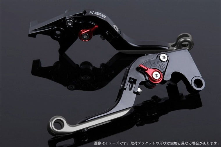 SPEEDRA(エスエスケイ スピードラ)｜アジャストレバー 可倒延長式 ブラック/レッド/チタン 125DUKE 200DUKE 250DUKE -16｜KT0406430-RDTM