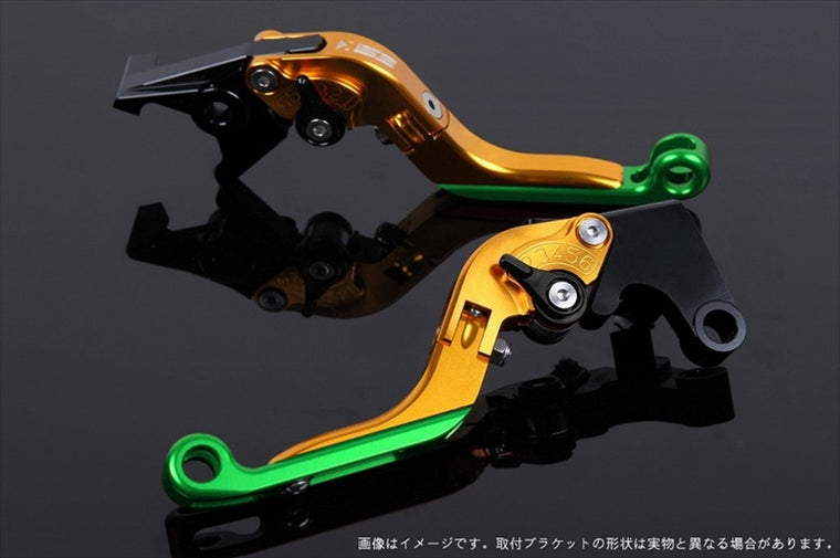 SPEEDRA(エスエスケイ スピードラ)｜アジャストレバー 可倒延長式 ゴールド/ブラック/グリーン 125DUKE 200DUKE 250DUKE -16｜KT0406432-BKGN