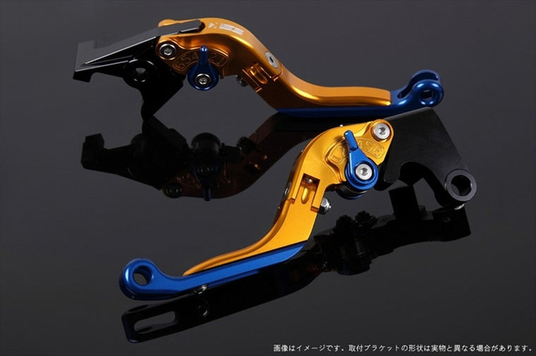 SPEEDRA(エスエスケイ スピードラ)｜アジャストレバー 可倒延長式 ゴールド/ブルー/ブルー 125DUKE 200DUKE 250DUKE -16｜KT0406432-BEBE