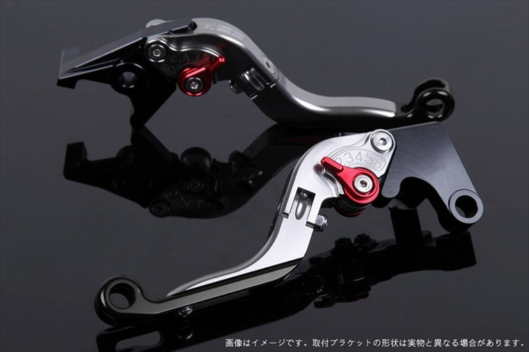 SPEEDRA(エスエスケイ スピードラ)｜アジャストレバー 可倒延長式 チタン/レッド/ブラック 125DUKE 200DUKE 250DUKE -16｜KT0406435-RDBK