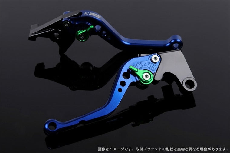 SPEEDRA(エスエスケイ スピードラ)｜アジャストレバー スタンダード ショート ブルー/グリーン YZF-R1 15-24｜YA0406454-GN