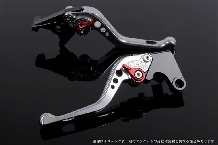 【エスエスケイ スピードラ】アジャストレバー 3Dショート シルバー/レッド ZOOMER-X PCX JF28/56 PCX150 KF12/18 HO0406298-RD