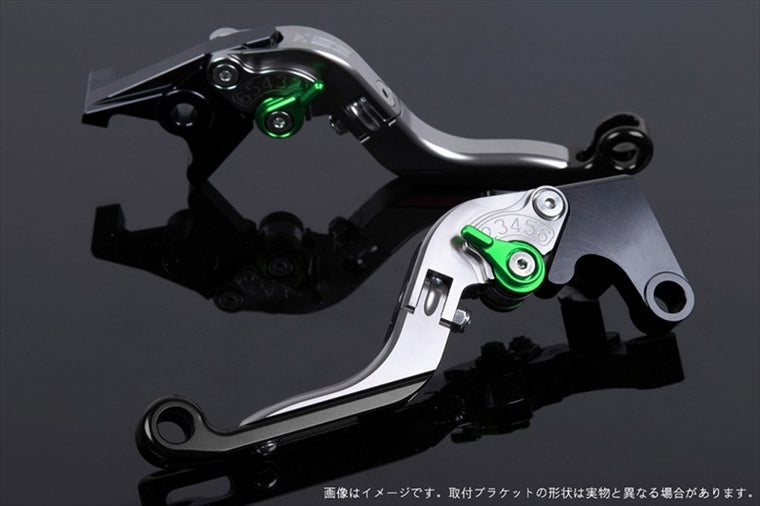 【エスエスケイ スピードラ】アジャストレバー 可倒延長式 チタン/グリーン/ブラック ZX-6R 07-17 ZX-10R 06-15 KA0406028-GNBK