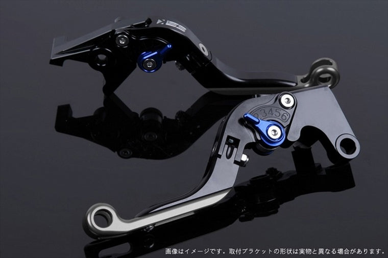 【エスエスケイ スピードラ】アジャストレバー 可倒延長式 ブラック/ブルー/チタンTMAX500(SJ08J)08-11 TMAX530(SJ12J)12-16 YA0406052-BETM