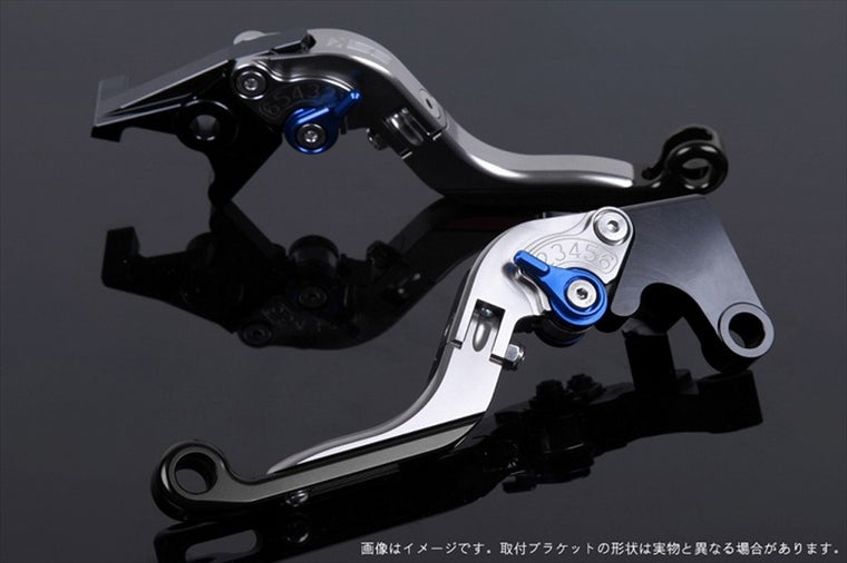 【エスエスケイ スピードラ】アジャストレバー 可倒延長式 チタン/ブルー/ブラックTMAX500(SJ08J)08-11 TMAX530(SJ12J)12-16 YA0406056-BEBK