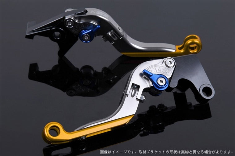 【エスエスケイ スピードラ】アジャストレバー 可倒延長式 チタン/ブルー/ゴールドTMAX500(SJ08J)08-11 TMAX530(SJ12J)12-16 YA0406056-BEGD