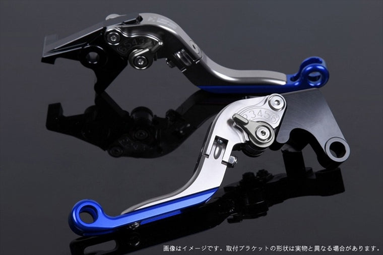 【エスエスケイ スピードラ】アジャストレバー 可倒延長式 チタン/チタン/ブルーTMAX500(SJ08J)08-11 TMAX530(SJ12J)12-16 YA0406056-TMBE