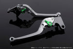 【エスエスケイ スピードラ】アジャストレバー スタンダード可倒式 シルバー/グリーン VFR750R RC30 RVF750 VFR800 RC46 02-13 HO0402406-GN