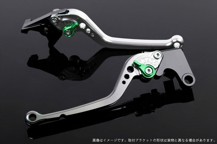 【エスエスケイ スピードラ】アジャストレバー スタンダード ロング  シルバー/グリーン NINJA400R 11-13 NINJA400 14-17 KA0403599-GN