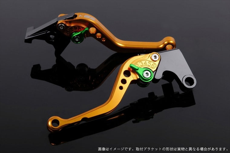 【エスエスケイ スピードラ】アジャストレバー スタンダード ショート ゴールド/グリーン 1400GTR 07-16 ZZR1400 06-11 KA0403859-GN