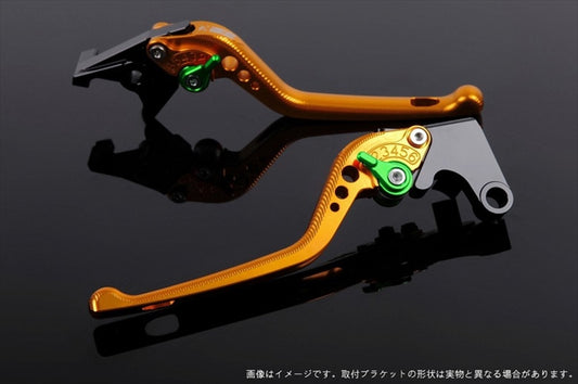 【エスエスケイ スピードラ】アジャストレバー 3D ロング        ゴールド/グリーン モンスター695 07-08 /696 09-13 /796 11-13 DU0404583-GN