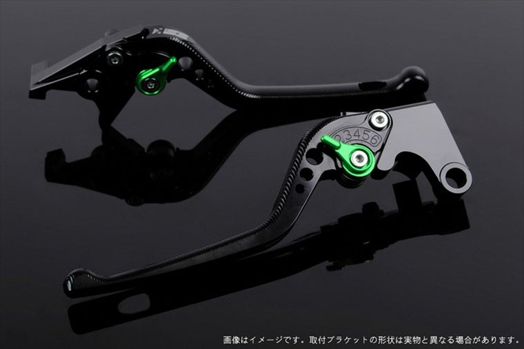 【エスエスケイ スピードラ】アジャストレバー 3D ロング        ブラック/グリーン NINJA400R 11-13 NINJA400 14-17 KA0404672-GN