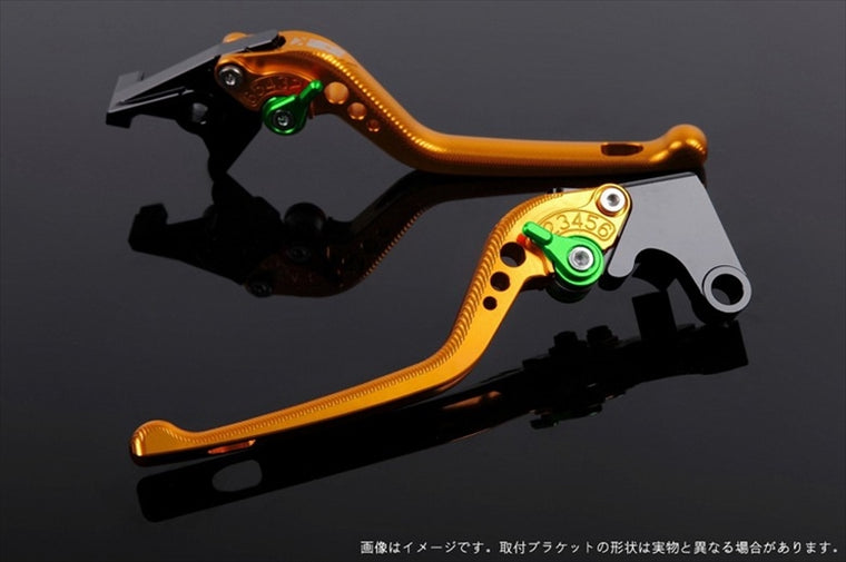 【エスエスケイ スピードラ】アジャストレバー 3D ロング        ゴールド/グリーン NINJA400R 11-13 NINJA400 14-17 KA0404674-GN