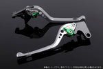 【エスエスケイ スピードラ】アジャストレバー 3D ロング シルバー/グリーン MT-01 04-09 VMAX1700 09-13 YA0404806-GN