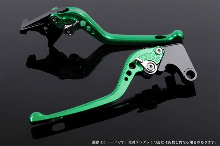 【エスエスケイ スピードラ】アジャストレバー 3D ロング        グリーン/シルバー NINJA400R 11-13 NINJA400 14-17 KA0404678-SR