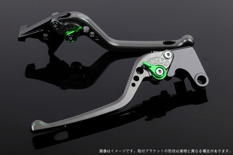 【エスエスケイ スピードラ】アジャストレバー 3D ロング チタン/グリーン MT-01 04-09 VMAX1700 09-13 YA0404810-GN