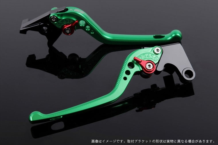 【エスエスケイ スピードラ】アジャストレバー 3D ロング グリーン/レッド MT-01 04-09 VMAX1700 09-13 YA0404811-RD