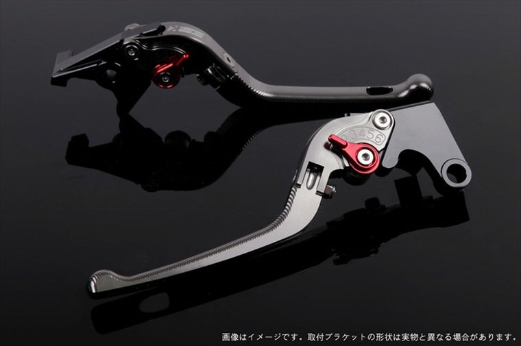 【エスエスケイ スピードラ】アジャストレバー 3D可倒式 チタン/レッド モンスターS2R1000 06-08他 DU0404979-RD