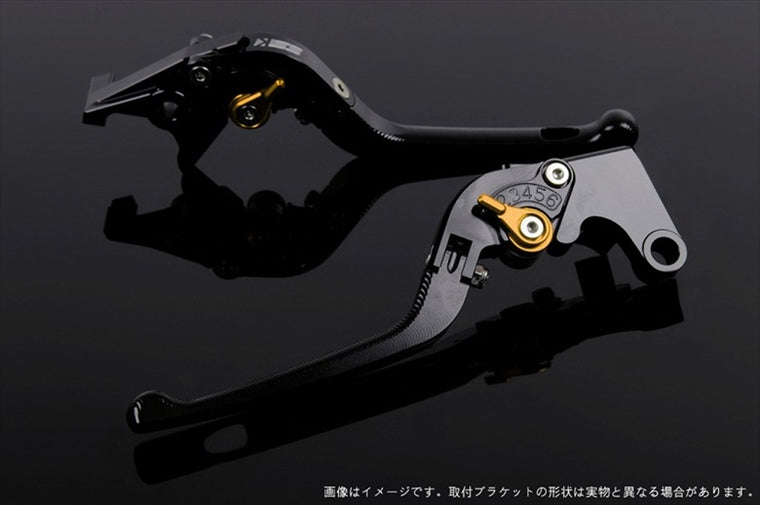 【エスエスケイ スピードラ】アジャストレバー 3D可倒式       ブラック/ゴールド VFR750R RC30 RVF750 VFR800 RC46 02-13 HO0405037-GD