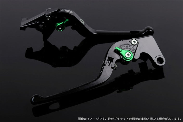 【エスエスケイ スピードラ】アジャストレバー 3D可倒式       ブラック/グリーン VFR750R RC30 RVF750 VFR800 RC46 02-13 HO0405037-GN