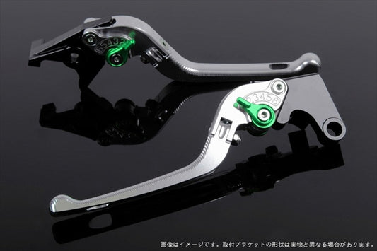 【エスエスケイ スピードラ】アジャストレバー 3D可倒式       シルバー/グリーン VFR750R RC30 RVF750 VFR800 RC46 02-13 HO0405038-GN