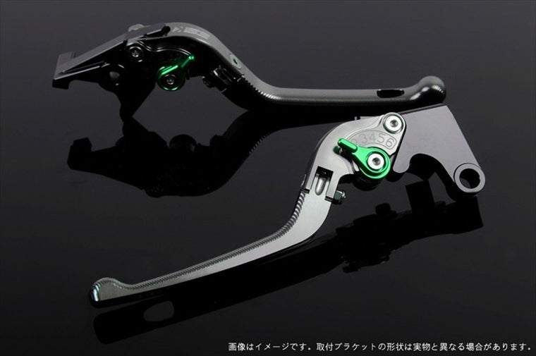 【エスエスケイ スピードラ】アジャストレバー 3D可倒式       チタン/グリーン VFR750R RC30 RVF750 VFR800 RC46 02-13 HO0405042-GN
