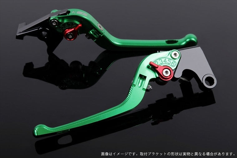 【エスエスケイ スピードラ】アジャストレバー 3D可倒式       グリーン/レッド VFR750R RC30 RVF750 VFR800 RC46 02-13 HO0405043-RD
