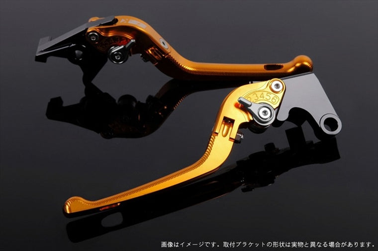 【エスエスケイ スピードラ】アジャストレバー 3D可倒式 ゴールド/チタン FZ1フェザー 06-14 MT-07 14-18 XSR700 18 YA0405256-TM