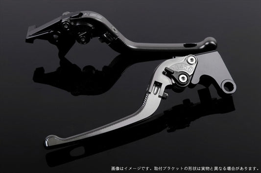 【エスエスケイ スピードラ】アジャストレバー 3D可倒式 チタン/ブラック FZ1フェザー 06-14 MT-07 14-18 XSR700 18 YA0405259-BK