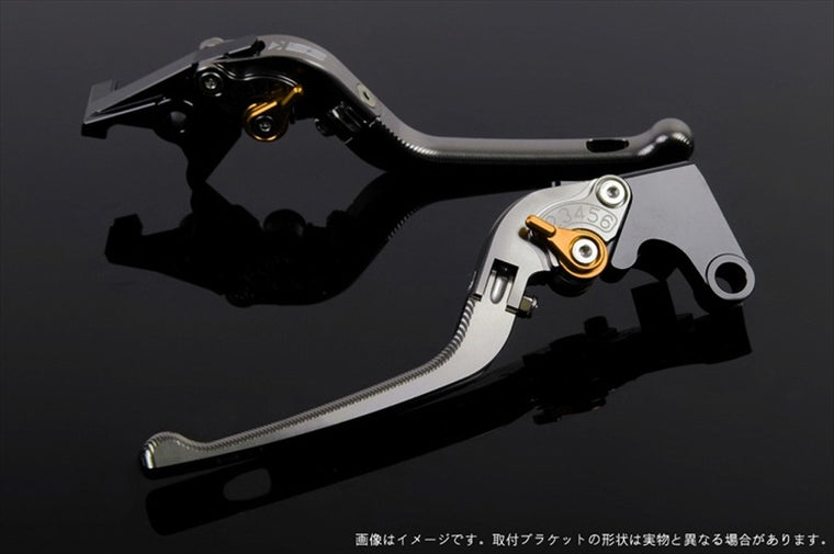【エスエスケイ スピードラ】アジャストレバー 3D可倒式 チタン/ゴールド FZ1フェザー 06-14 MT-07 14-18 XSR700 18 YA0405259-GD