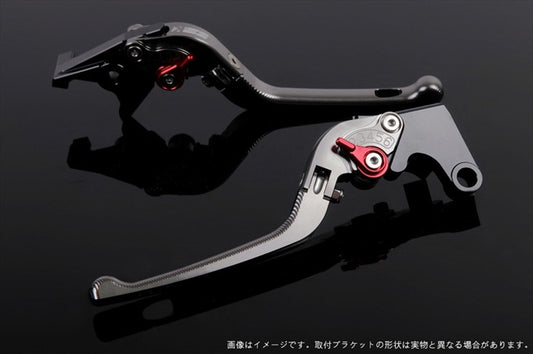 【エスエスケイ スピードラ】アジャストレバー 3D可倒式 チタン/レッド FZ1フェザー 06-14 MT-07 14-18 XSR700 18 YA0405259-RD