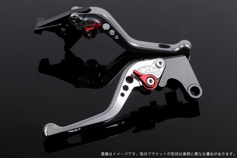 【エスエスケイ スピードラ】アジャストレバー 3Dショート         シルバー/レッド NINJA400R 11-13 NINJA400 14-17 KA0405381-RD