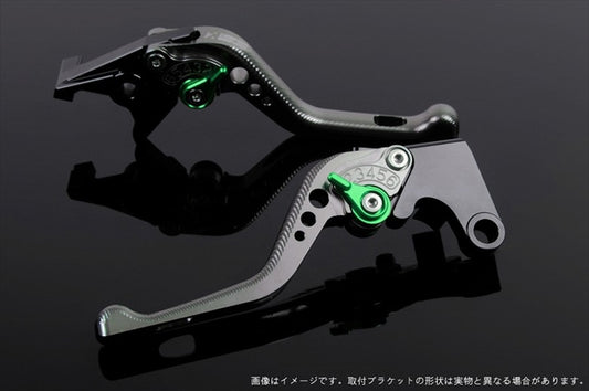 【エスエスケイ スピードラ】アジャストレバー 3Dショート チタン/グリーン ZEPHYR750/RS Z750S 05-07 W800 KA0405392-GN