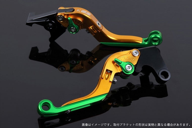 【エスエスケイ スピードラ】アジャストレバー 可倒延長式 ゴールド/グリーン/グリーン Monster 821 HYPERMOTARD 821 DU0405767-GNGN