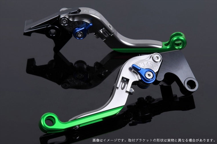 【エスエスケイ スピードラ】アジャストレバー 可倒延長式 チタン/ブルー/グリーン Monster 821 HYPERMOTARD 821 DU0405769-BEGN