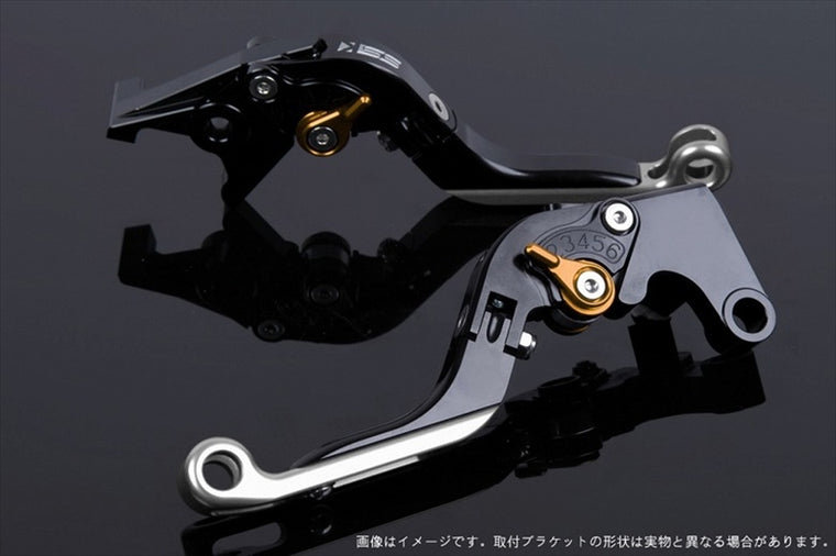 【エスエスケイ スピードラ】アジャストレバー 可倒延長式     ブラック/ゴールド/シルバー GSX1300R隼 99-07 GSX1400 01-07 SU0405835-GDSR