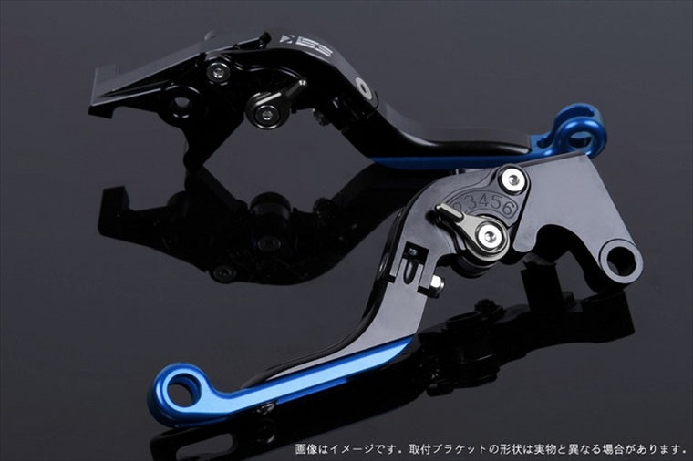 【エスエスケイ スピードラ】アジャストレバー 可倒延長式     ブラック/チタン/ブルー GSX1300R隼 99-07 GSX1400 01-07 SU0405835-TMBE