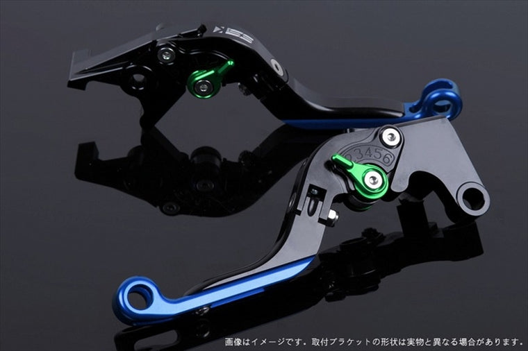 【エスエスケイ スピードラ】アジャストレバー 可倒延長式     ブラック/グリーン/ブルー GSX1300R隼 99-07 GSX1400 01-07 SU0405835-GNBE