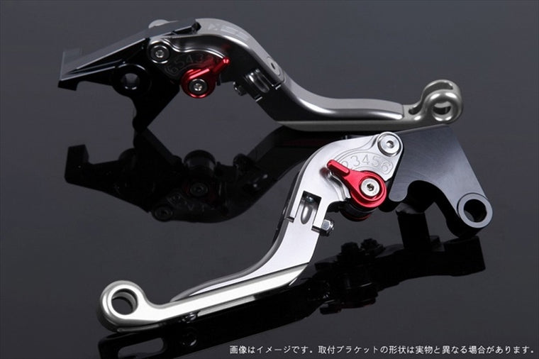【エスエスケイ スピードラ】アジャストレバー 可倒延長式 チタン/レッド/シルバー GSX250Sカタナ GSX400Sカタナ SU0405853-RDSR