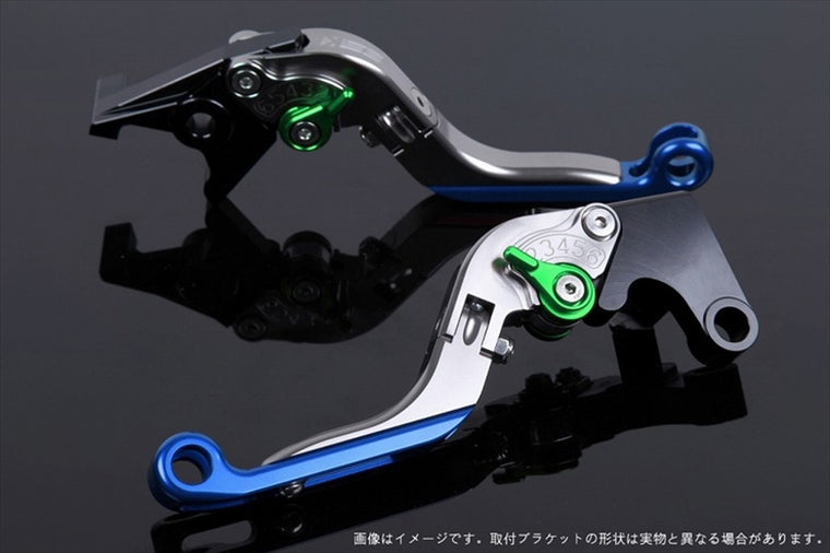 【エスエスケイ スピードラ】アジャストレバー 可倒延長式 チタン/グリーン/ブルー GSX250Sカタナ GSX400Sカタナ SU0405853-GNBE