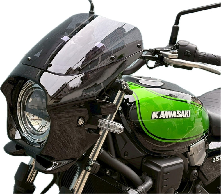｜Z650RS専用ビキニカウル　メタリックムーンダストグレー　ショートクリア｜YR-B001-MMG-SC