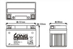 LONG(ロングバッテリー)｜バッテリー 12V/9.5Ah 液注入済｜WP12A-BS