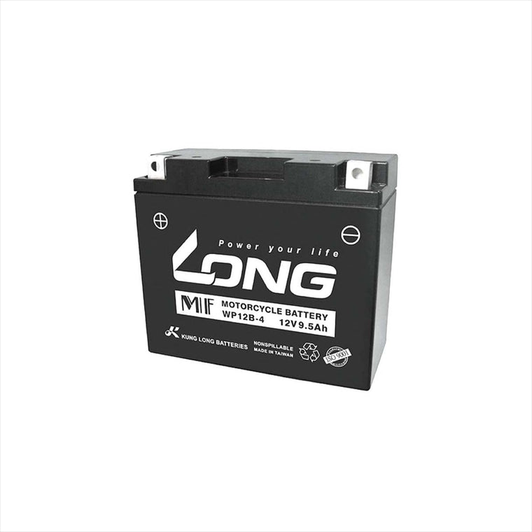 LONG(ロングバッテリー) | バッテリー 12V/9.5Ah 液注入済 | WP12B-4 | 互換 YT12B-BS/GT12B-4/FT12B-4