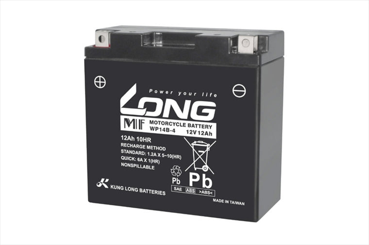 LONG(ロングバッテリー)｜バッテリー 12V/12Ah 液注入済｜WP14B-4