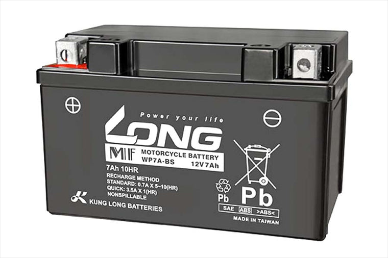 LONG(ロングバッテリー) | バッテリー 12V/7Ah 液注入済 | WP7A-BS | 互換 YTX7A-BS/GTX7A-BS/FTX7A-BS/KTX7A-BS