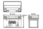 LONG(ロングバッテリー) | バッテリー 12V/7Ah 液注入済 | WP7A-BS | 互換 YTX7A-BS/GTX7A-BS/FTX7A-BS/KTX7A-BS