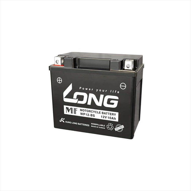 LONG(ロングバッテリー) | バッテリー 12V/10Ah 液注入済 | WP12-BS | 互換 YTX12-BS/GTX12-BS/FTX12BS