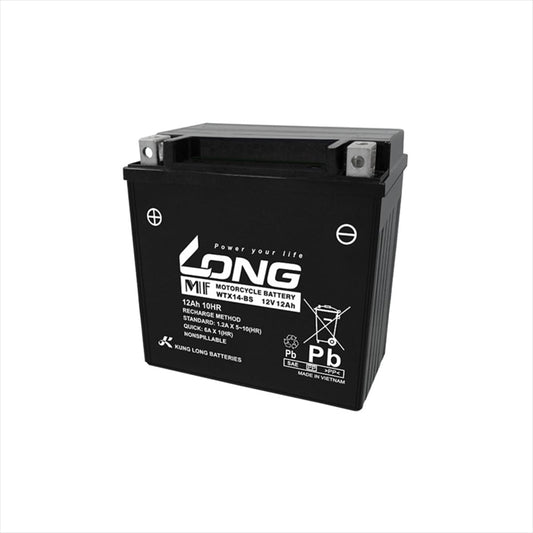 LONG(ロングバッテリー) | バッテリー 12V/12Ah 液注入済 | WTX14-BS | 互換 YTX14-BS/FTX14-BS/FTZ14-BS
